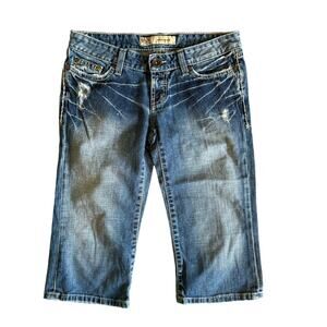 Y2K BKE Buckle Jean Shorts Women’s 28 Jorts Boho Festival Cropped Bermuda Retro